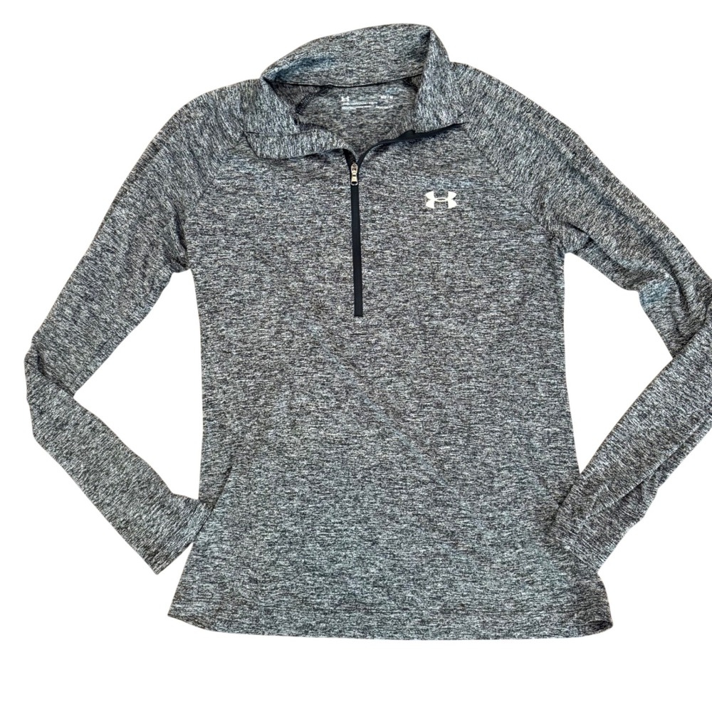 Under Armour HeatGear Tech Twist 1/4 Zip Pullover Womens Medium Gray‎ Athletic